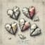 Folded Paper Hearts